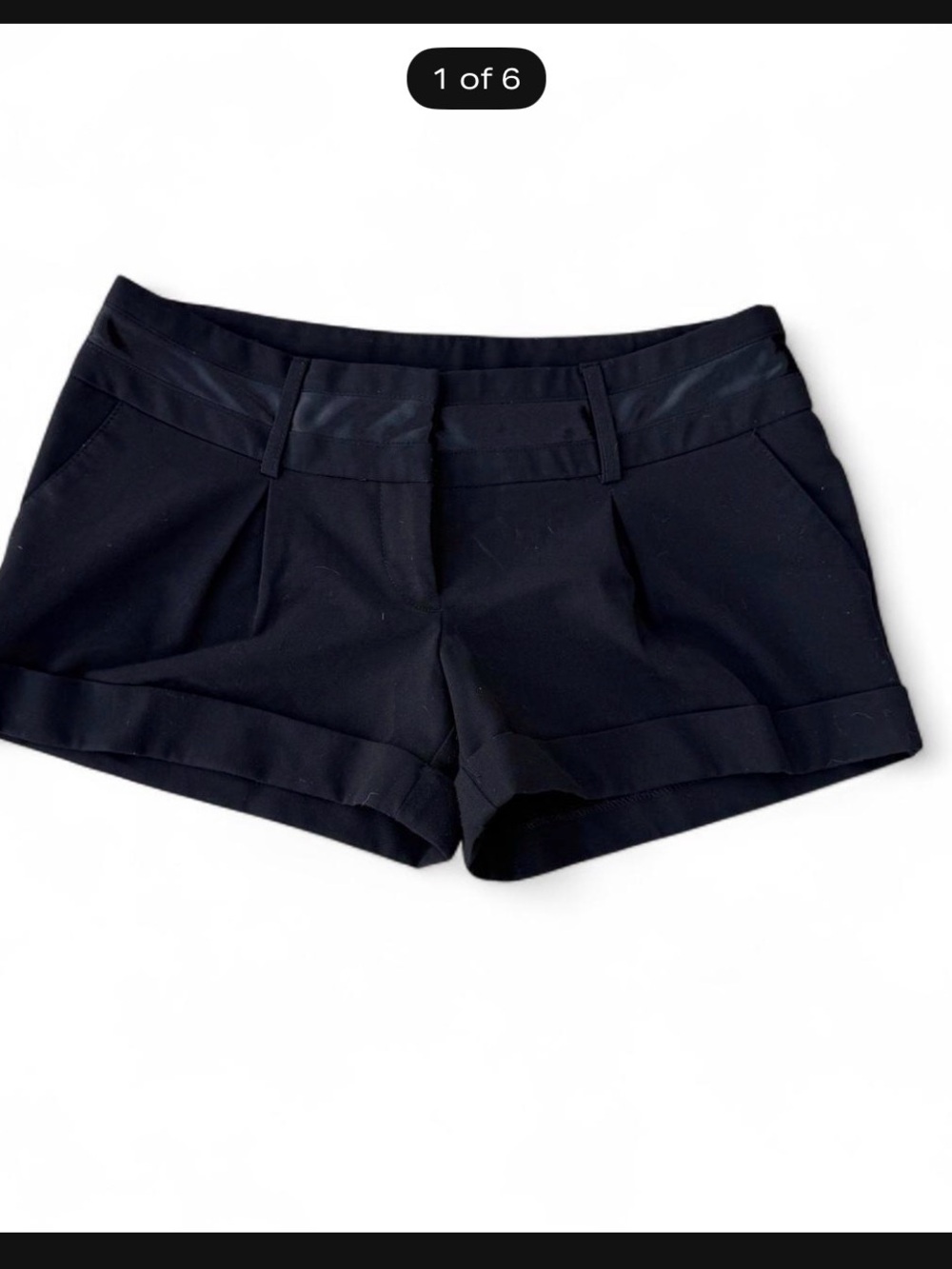 Charlotte Russe Black High-Waist Tailored Cuffed Shorts